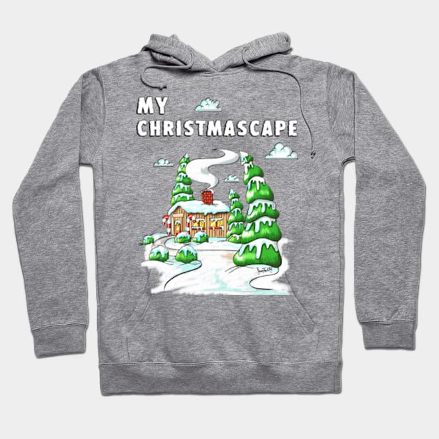 Christmas Log Cabin Winter Scene Gift V2 Hoodie by SidneyTees